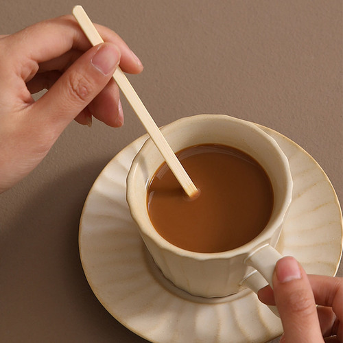 Aishangla Coffee Stirring Straw Disposable Drink Milk Tea Milk Powder Coffee Spoon Commercial Wooden Stirring Stick