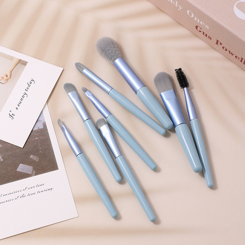 Macaron 8 cepillo de maquillaje super suave, blush de sombra de ojos, conjunto completo de cepillo de maquillaje al por mayor.