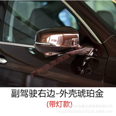 Reversing Mirror Cover 14 Models to Rear mirror/rearview mirror assembly - model-with-light-on-the-right-side-of-the-passenger-side-amber-gold-shell