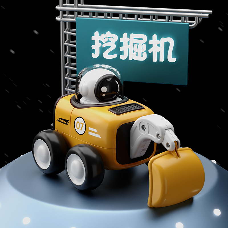 Transfronterizo especial para el vehículo de Ingeniería Espacial infantil presionando la inercia del coche astronauta mini excavadora regalo para niños