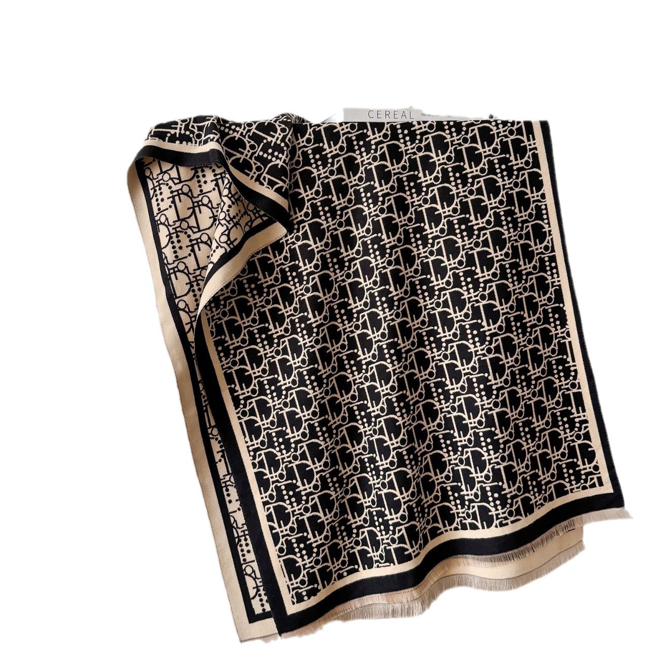 Bufandas de cachemira de doble cara de gran marca D letra de textura geométrica invierno grueso mantel de moda abrigo exterior