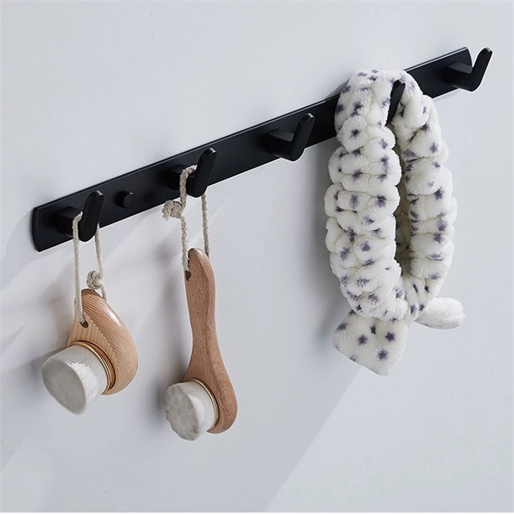 Black Wall Hook Robe Hook Home Kitchen Aluminum Alloy Clothes Hook  Hat Keys Holder Door Back Hook Hanger Bathroom Accessories