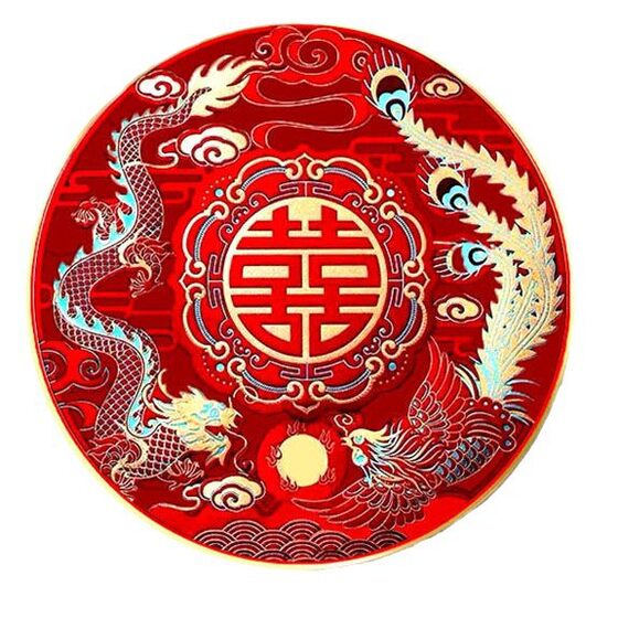 Cross stitch new 2024 explosions hundred happy figure wedding gift line embroidery living room bedroom round small hand embroidery