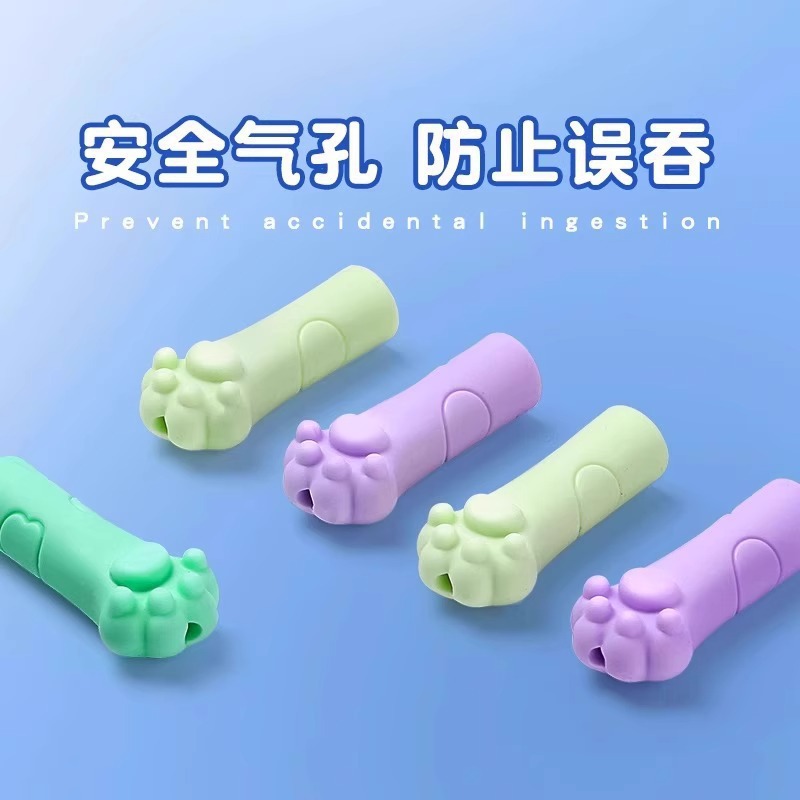 学生创意猫爪笔帽橡皮擦儿童可爱笔尖保护套学习文具铅笔套批发