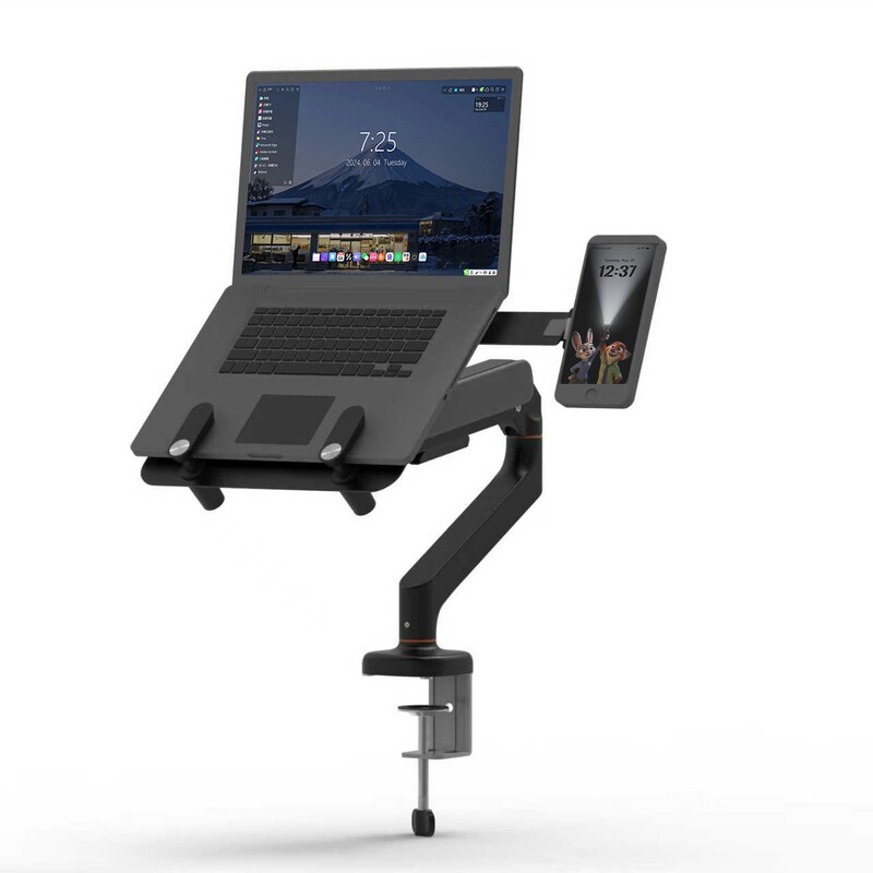 Laptop Expansion Bracket with Mechanical Arm, Freely Adjustable and Extendable Display Stand, Magnetic Phone Holder