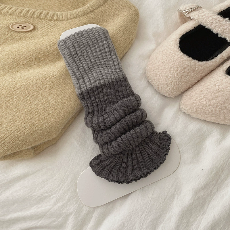 Гетры (keep warm) средние вязаные наколенники, рубчатые, осенние, one size
