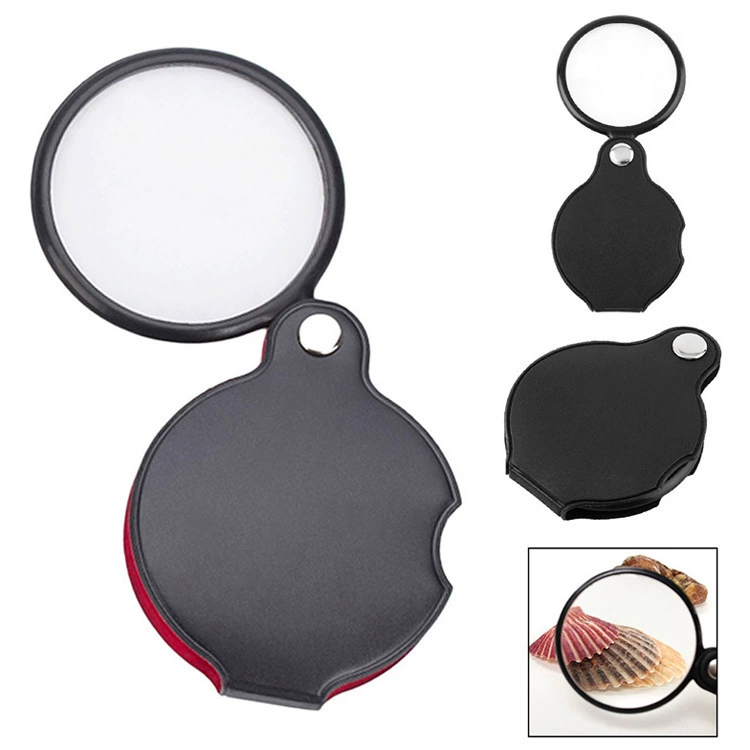 Оптовая Продажа с фабрики 60 мм складной кожаный чехол увеличительное стекло HD пожилые люди чтение и чтение рекламные подарки