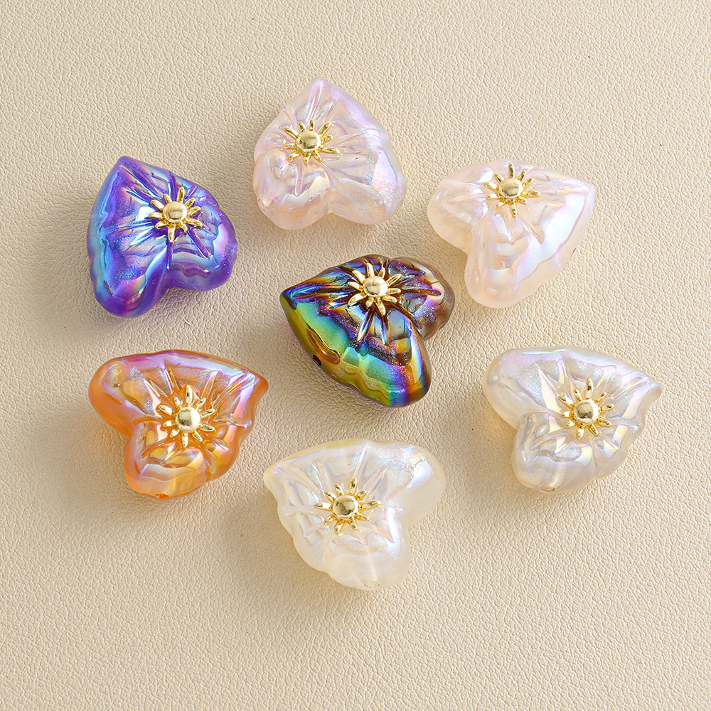 Cuentas pequeñas en forma de corazón torcido con purpurina fina, accesorios para cadena de teléfono, llavero, joyería, cuentas mixtas, venta al por mayor