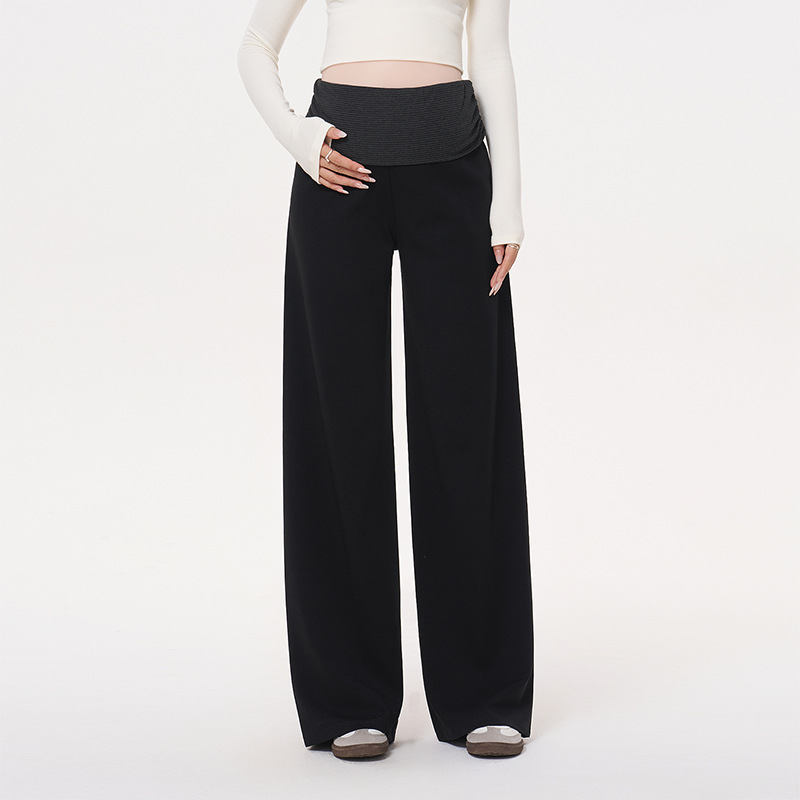 Maternity Pants for Spring 2026, New Style for Petite Women, Non-Tight on the Belly during Pregnancy, Plus-Size Wide-Leg Casual Long Pants for Spring