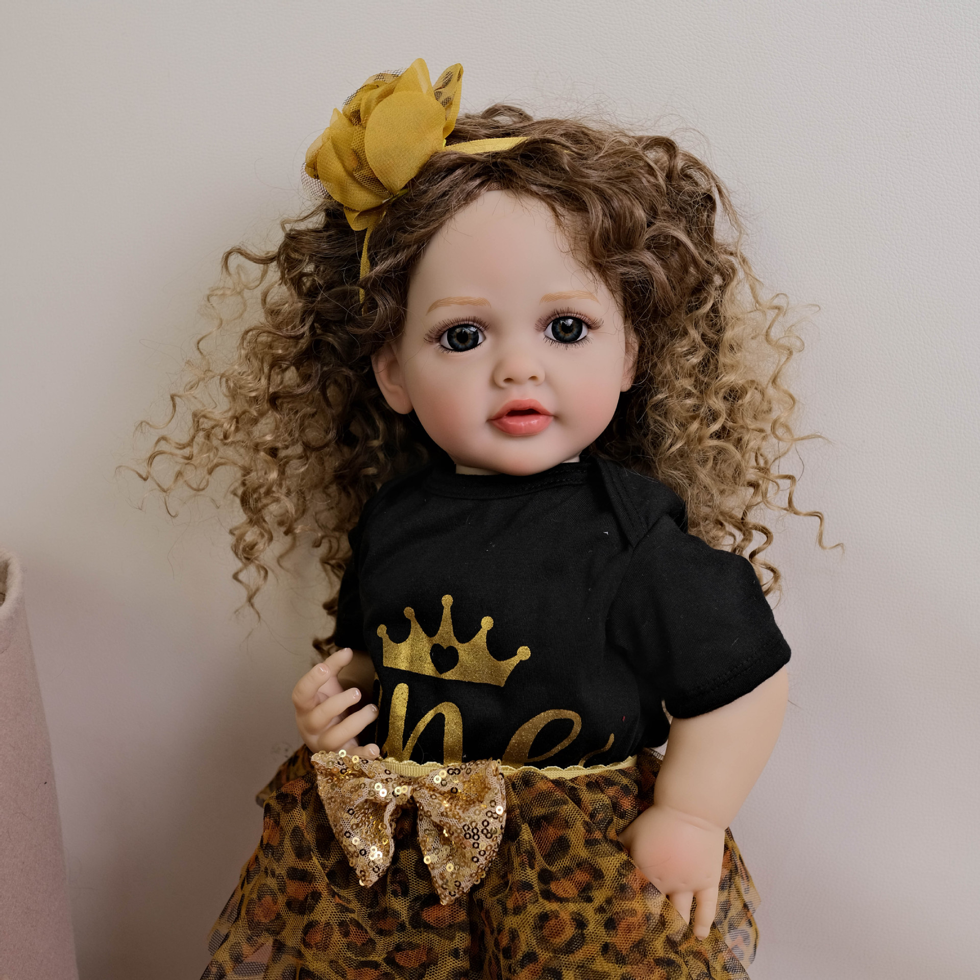 NPK falda de gasa con estampado de leopardo de goma completa de 55 cm simulación renacimiento muñeca Betty fuente de comercio electrónico transfronterizo