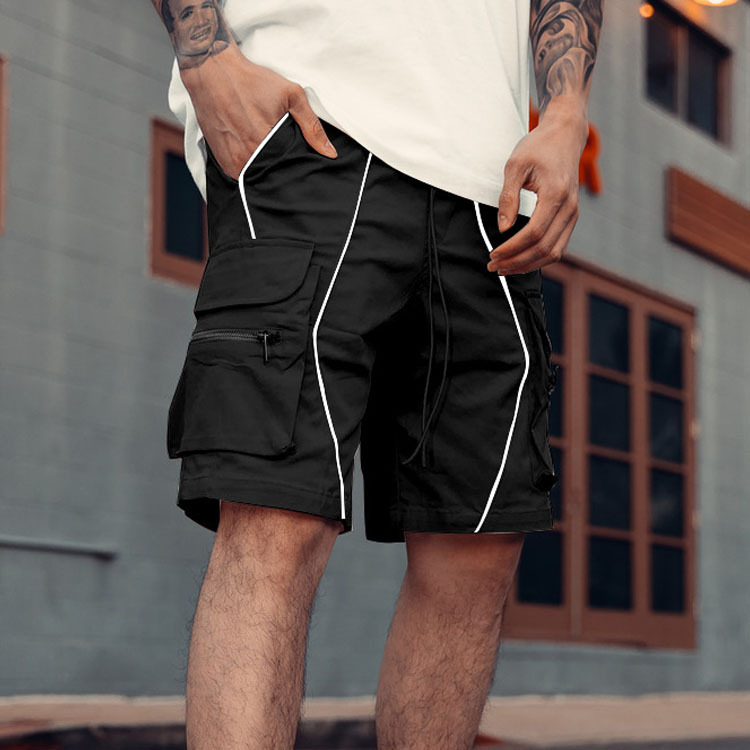 Bermudas hombre deporte casual holgadas bolsillos múltiples verano_voghion.com