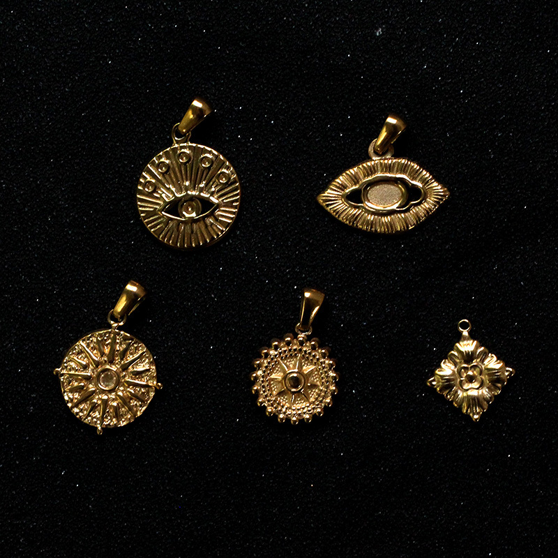 13g Weight DIY Jewelry Accessories Classification 1 Piece Quantity Stainless Steel Material Eye Pattern Plating Design Fashion Style 1 Piece Stainless Steel Eye 3