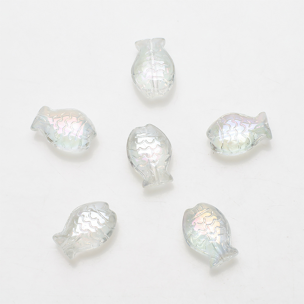 A Pack Of 30 10 * 14mm Hole 1~1.9mm Glass Glass Fish Beads display picture 18