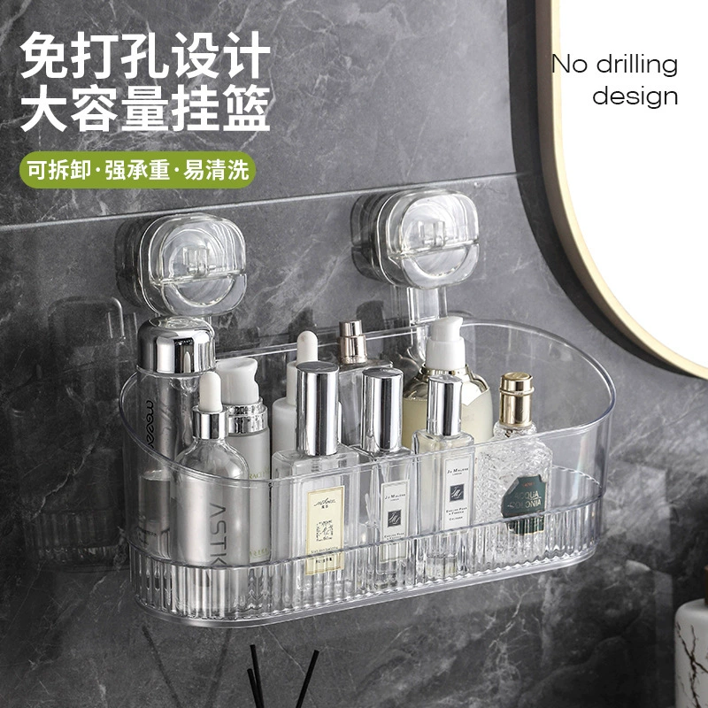 Ящик для хранения косметики, губная помада, средства по уходу за кожей, доступная роскошная акриловая кисточка для макияжа с рябью воды, большая вместительная подставка для хранения на присоске