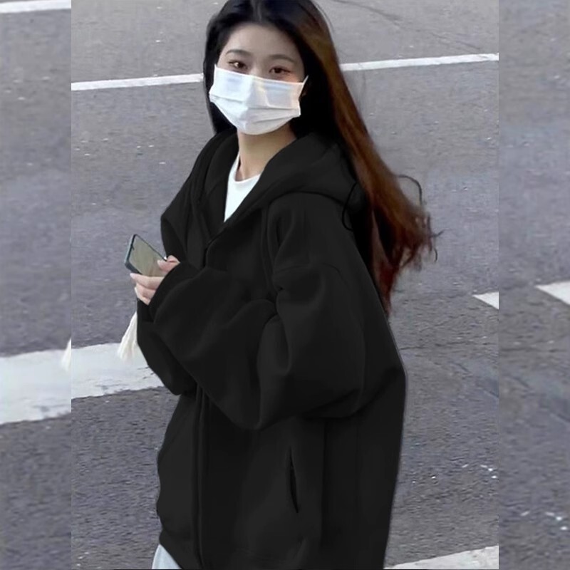 山东即墨卫衣秋装女款2025新款初秋穿搭运动套装连帽开衫显瘦外套|undefined