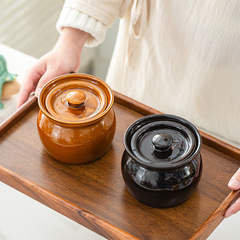 沙県の軽食の杯の瓦の缶のスープは水をあけて缶のスープを煮込んで蓋をつけて商用の高温の土陶の碗の陶磁器の鍋の家庭に耐えます。