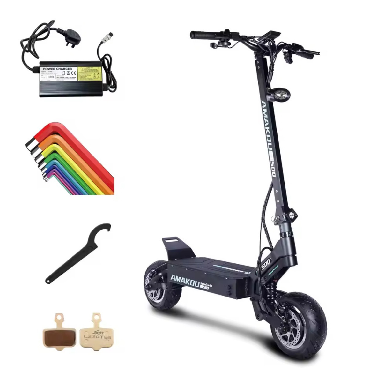 Retuol 11-Inch Two-Wheel Dual-Drive High-Speed Off-Road Electric Scooter Foldable Portable One-Piece Riding Accessory
