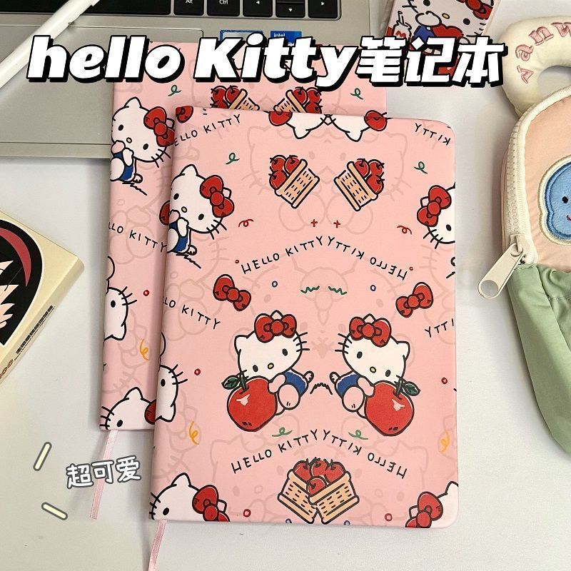 A5可爱凯蒂猫系列硬壳皮质笔记本kitty猫学生记事日记本彩页手账|undefined