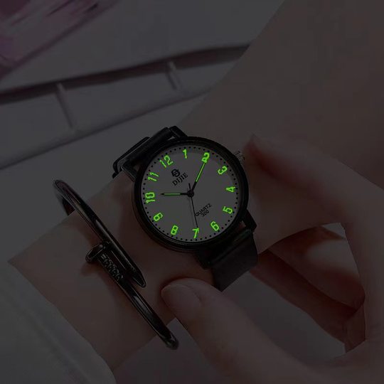 Examination Watch Korean Style Simple Trendy Student Men's and Women's College Style Retro Artistic Couple's Women's Watch Trendy Big Watch Luminous