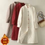 宽松保暖复古棉麻棉服