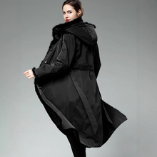 2025冬新款派克服女水貂獭兔毛内胆皮毛一体皮草外套长款派克大衣