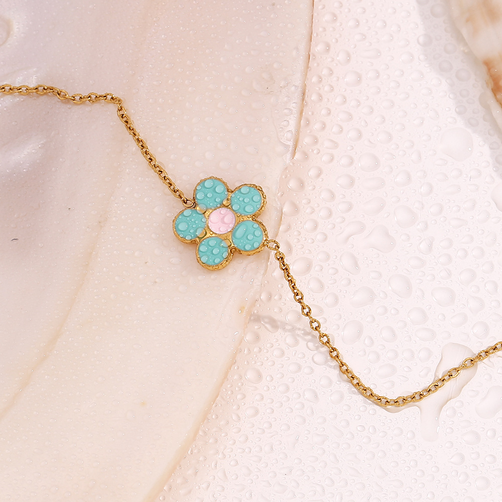 Dripping Oil Petal Stainless Steel Bracelet