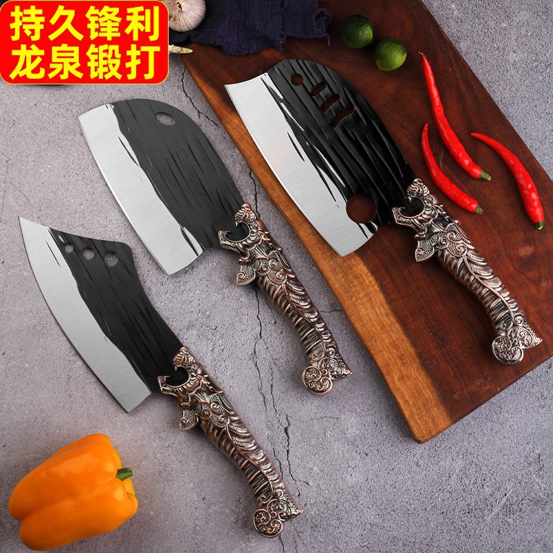 Longquan kitchen knife household stainless steel slicing knife super fast sharp chef special cutting dual-purpose knife wholesale
