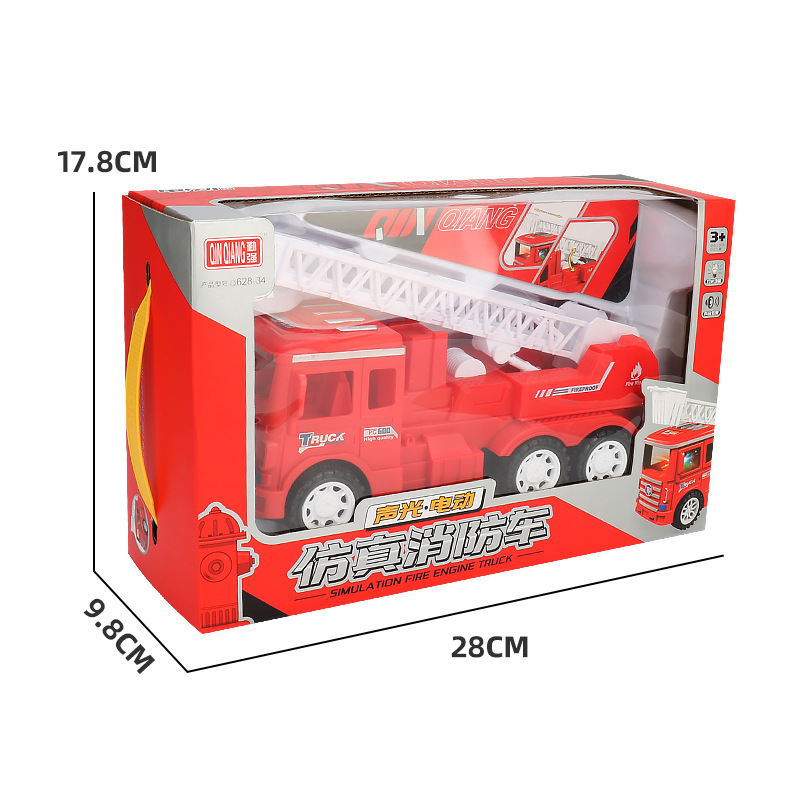 Nuevo coche de juguete universal eléctrico de fuego colorido música luz fuego escalera coche juguete de los niños puesto al por mayor