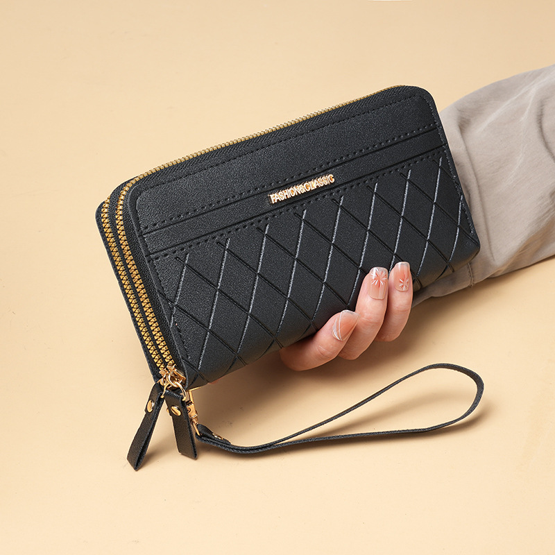 Factory wholesale double zipper wallet long women's large capacity coin purse fashion clutch multi-function mobile phone bag