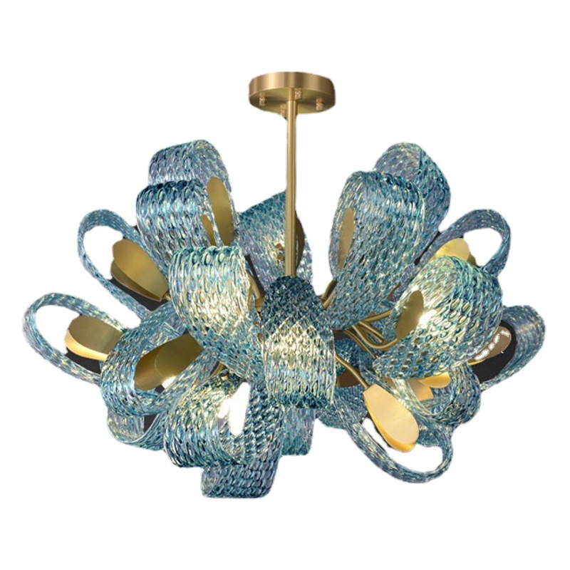 Luz de alta gama de lujo creativo especial en forma de Casa comedor dormitorio Hotel comedor Mesa decoración espectro completo protección para los ojos araña de cobre