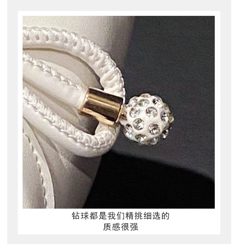 Giày búp bê nữ mũi vuông đế mềm đính ngọc trai, gót thấp dưới 3 cm — Màu bạc, Màu trắng sữa, Màu đen chi tiết 13