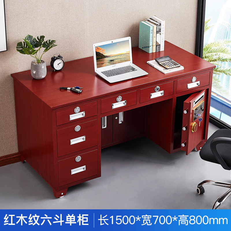 (두꺼운 모든 강철) 붉은 나뭇결 6 서랍 1.5 m