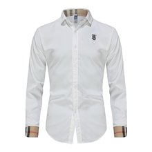 2025春夏男式拼接格子衬衣正装个性演出休闲印花宽松长袖系扣衬衫