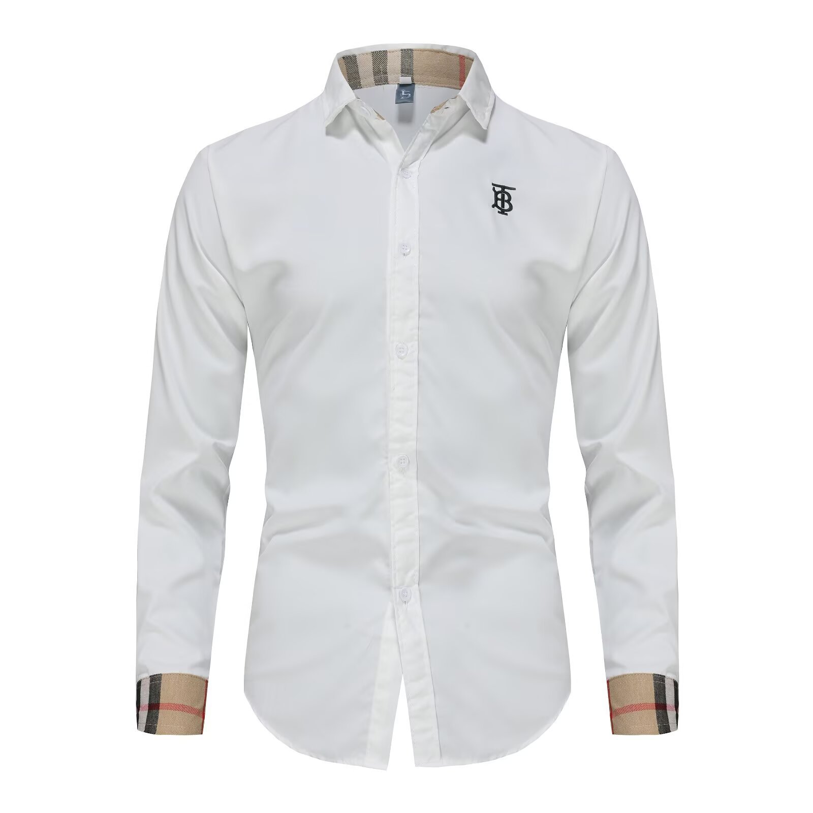 2025春夏男式拼接格子衬衣正装个性演出休闲印花宽松长袖系扣衬衫