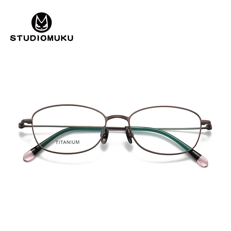 Gafas de madera STUDIOMUKU mejoran la apariencia, cambian el temperamento, montura de gafas ovaladas, montura de gafas retro exquisita