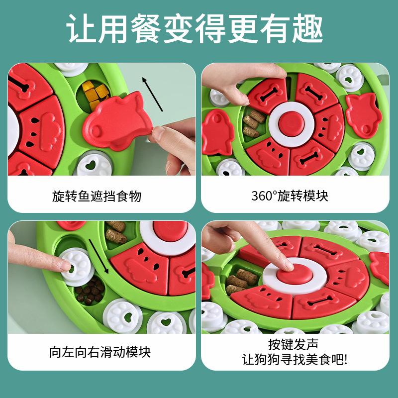 Juguetes para perros Amazon transfronterizo nuevos juguetes educativos Slow Food Bowl perro redondo forrajeo placa interactiva suministros para mascotas