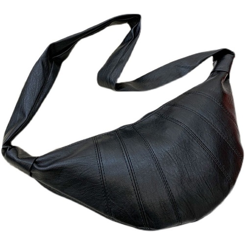 Dumpling bag women's new retro single shoulder crossbody waist bag Korean version simple PU large capacity lem croissant chest bag