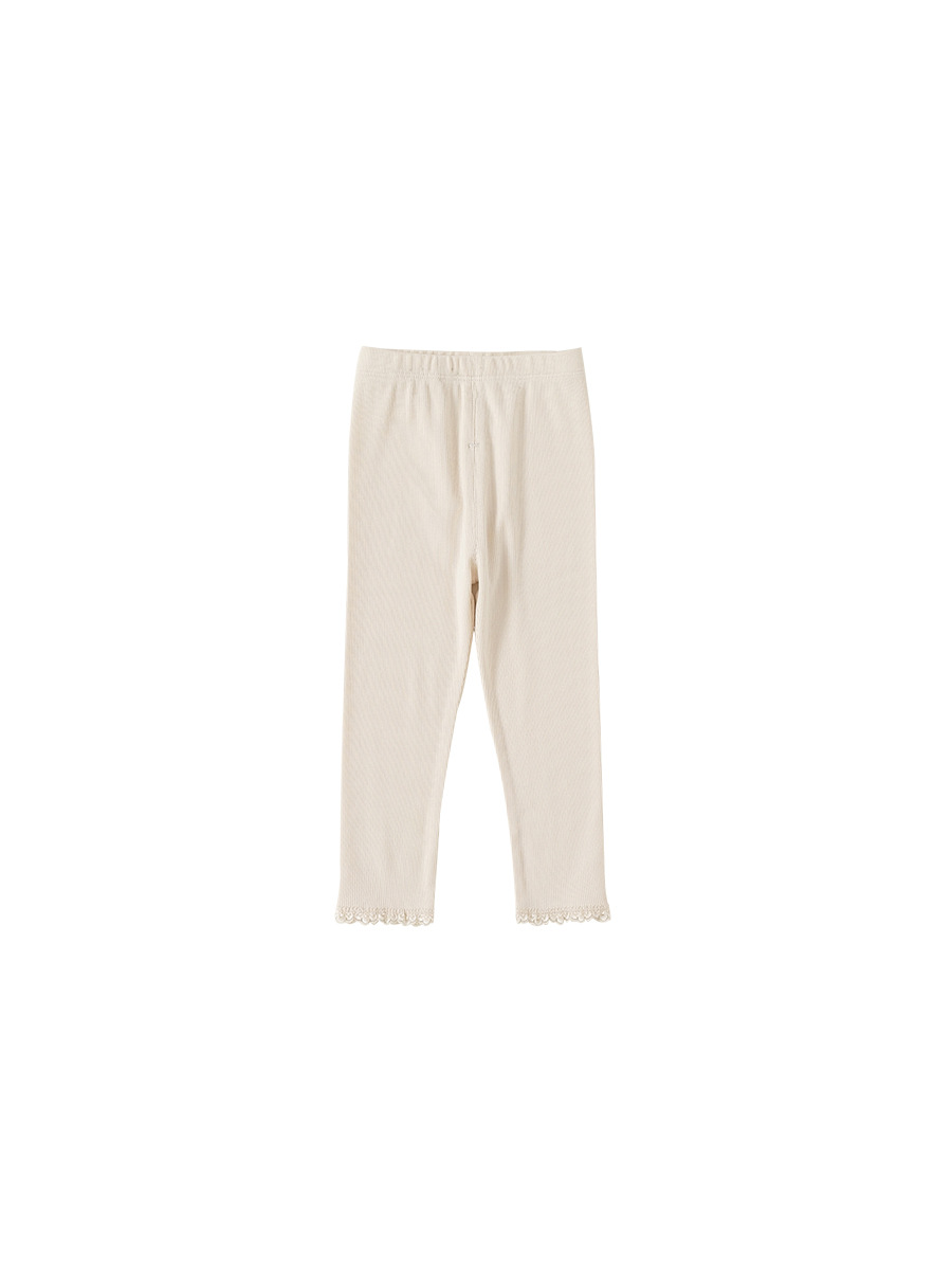 Babycity primavera y otoño nuevas niñas color sólido encaje leggings desgaste exterior de los niños pantalones delgados 24032