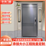新款入户门防盗门内开平边指纹锁安全门现代轻奢单开门甲级进户门