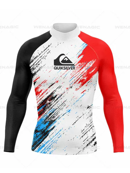 Quiksilver New Surf Suit Long Sleeve Swimsuit Professional Quick-Drying Sun Protection Drop Board Kayak Separates Top