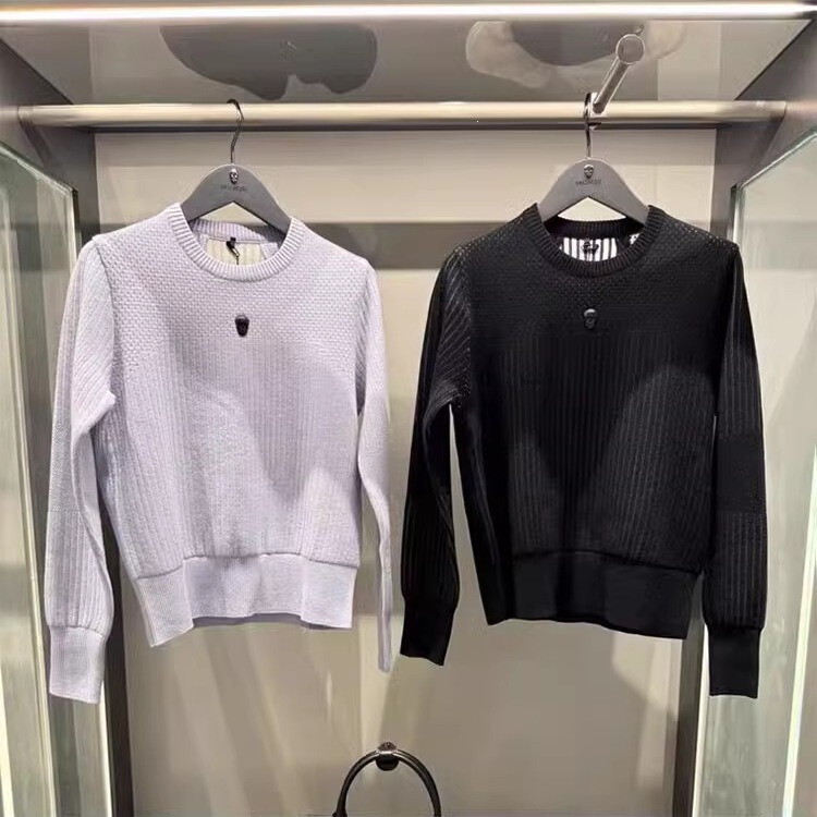 Golf Women's Knitted Top 2024 Autumn and Winter New Style Round Neck Long-Sleeved Warm Sports Knitted Sweater Slimming Look Golf Women's Knitted Top 2024 Autumn and Winter New Style Round Neck Long-Sleeved Warm Sports Knitted Sweater Slimming Look