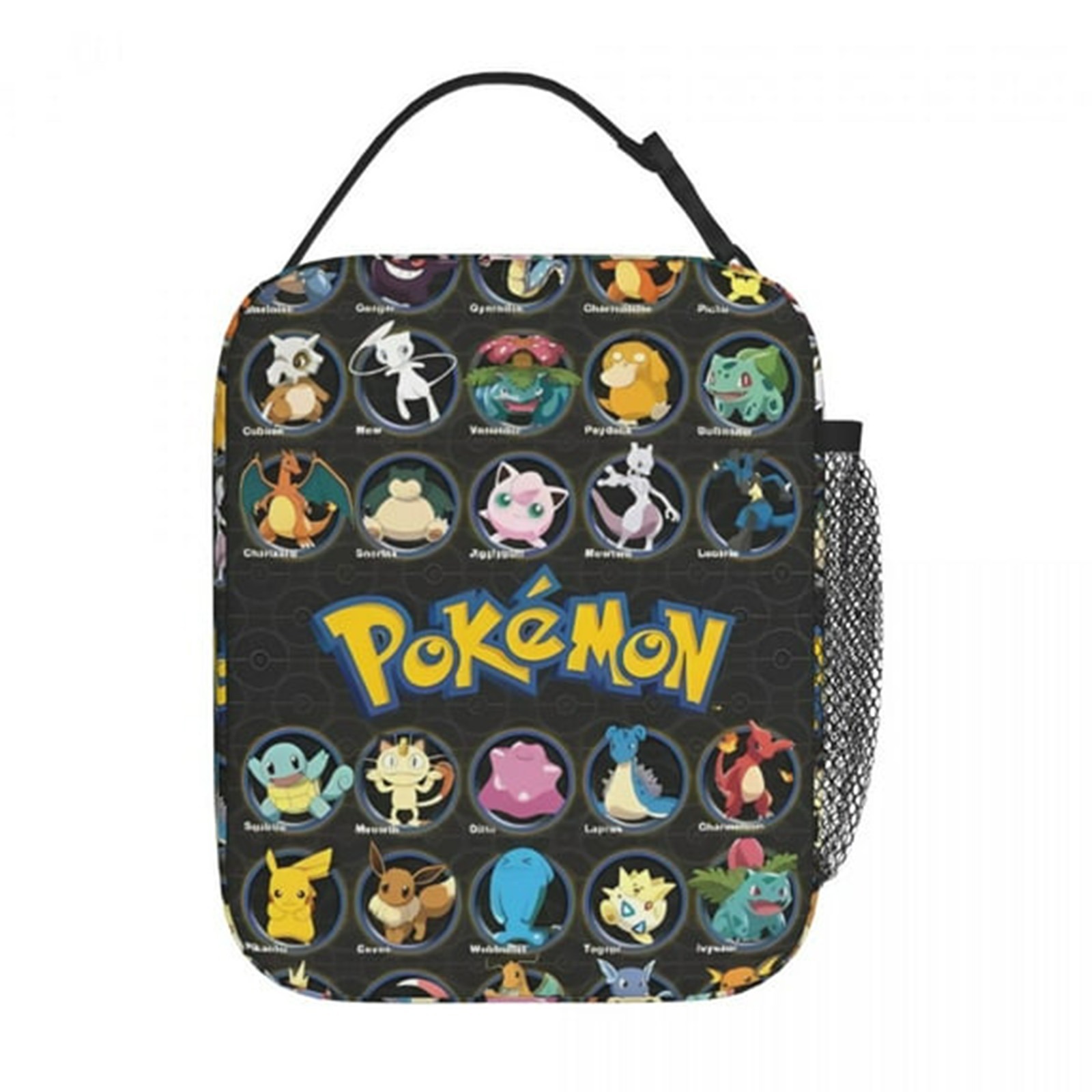 New Pikachu Lunch Bag Children's Full Print Picnic Bag Cartoon Animation Convenient Wear-Resistant Portable Insulated Bag