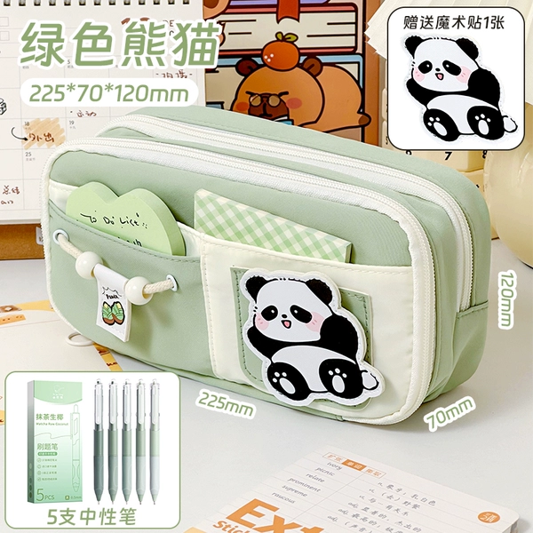 Green rollerball pen, 5 pieces