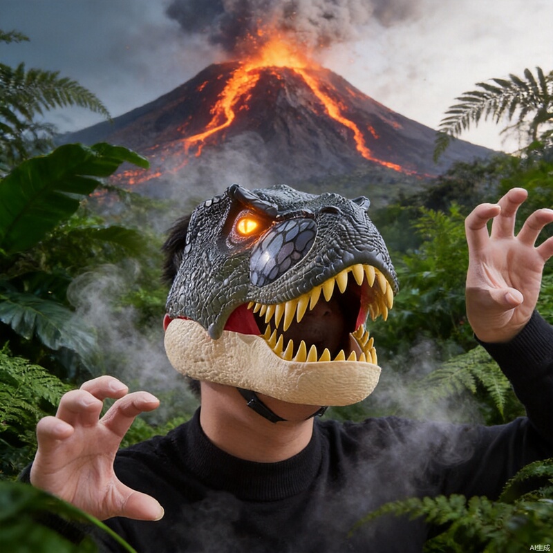 Cross-Border Dinosaur Mask Halloween Cosplay T-Rex Helmet Velociraptor Headgear Sound and Light Cosplay Prank Toy Cross-Border Dinosaur Mask Halloween Cosplay T-Rex Helmet Velociraptor Headgear Sound and Light Cosplay Prank Toy
