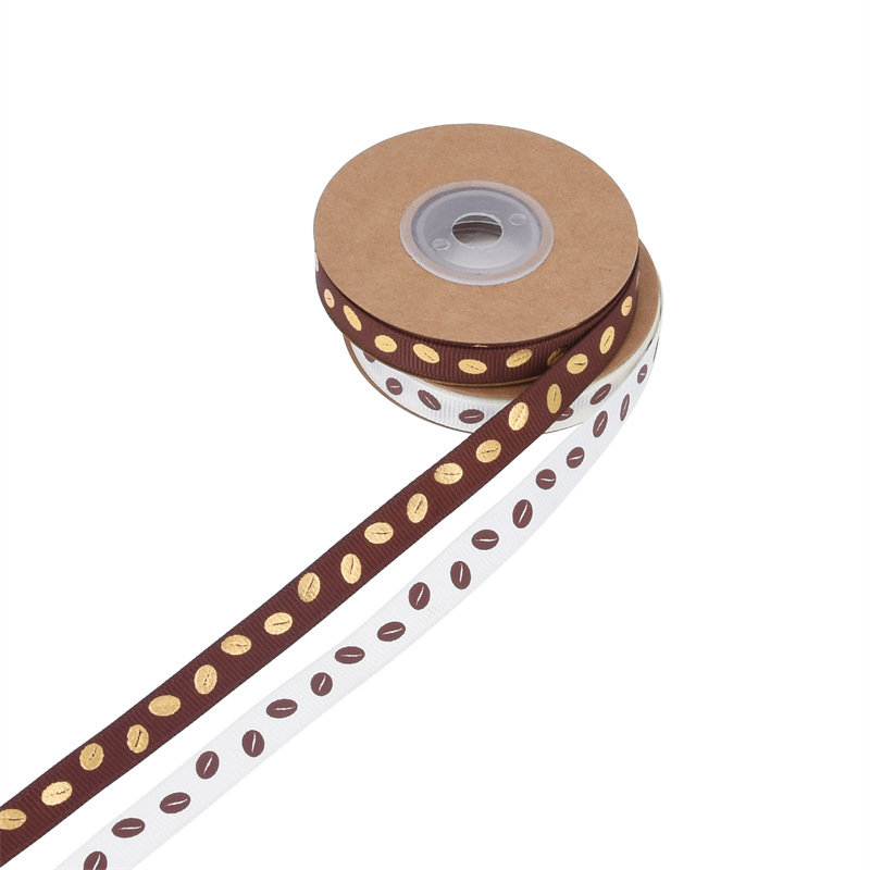Nuevos productos transfronterizos roscados granos de café cintas de regalo de embalaje de chocolate DIY ramo de flores material clip de pelo cinta