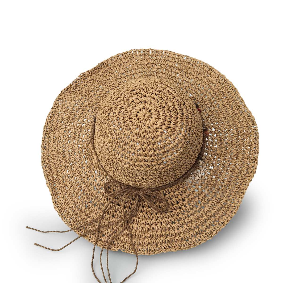 Korean Style Sunscreen Button Woven Big Brim Breathable Straw Hat display picture 6