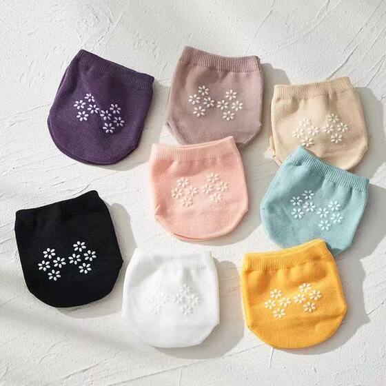 Boat socks half palm half invisible non-slip thin forefoot summer solid color shallow socket socks half head socks women