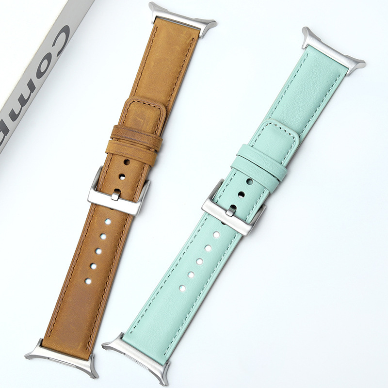 Suitable for Samsung Watch7 Strap Watch6 Genuine Leather Watch5 Retro Cowhide Watch4 One-Click Quick Release Watch