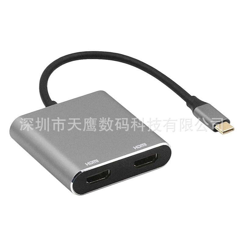TYPE-C to hdmi 4 in 1 hdmi + hdmi + type-c + usb3.0拡張ドック|undefined