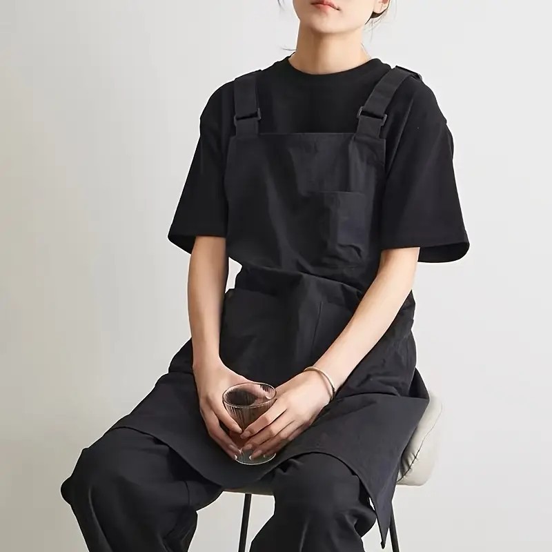 일본식 이중 어깨끈 조절 가능한 다용도 포켓 앞치마, 원예, 그림 그리기, 요리, 인기 앞치마
